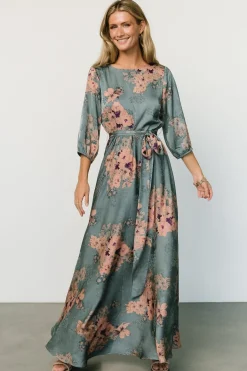 Sale Baltic Born Paula Satin Maxi Dress | Blue + Pink Multi Blue+PinkMulti
