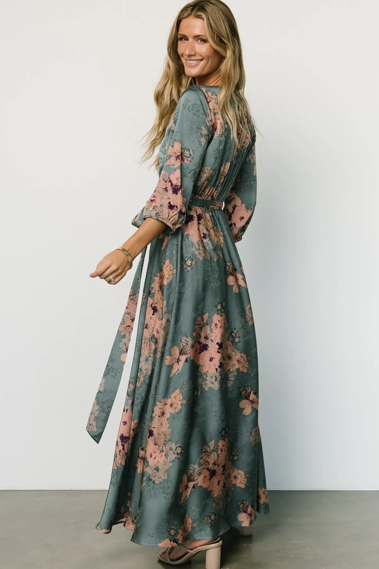 Sale Baltic Born Paula Satin Maxi Dress | Blue + Pink Multi Blue+PinkMulti