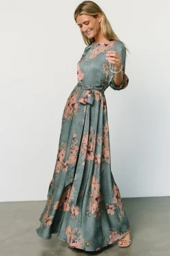 Sale Baltic Born Paula Satin Maxi Dress | Blue + Pink Multi Blue+PinkMulti