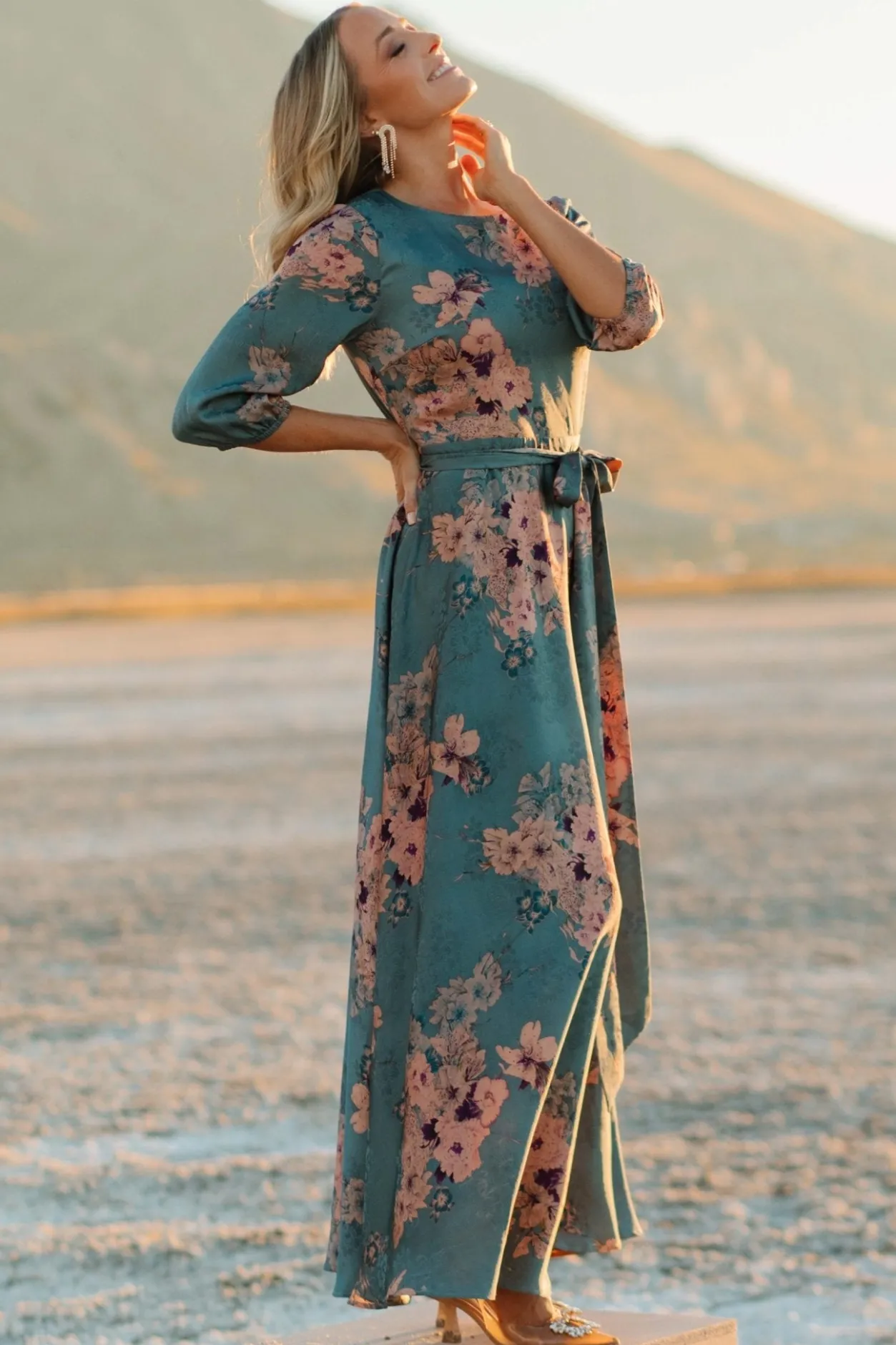 Sale Baltic Born Paula Satin Maxi Dress | Blue + Pink Multi Blue+PinkMulti