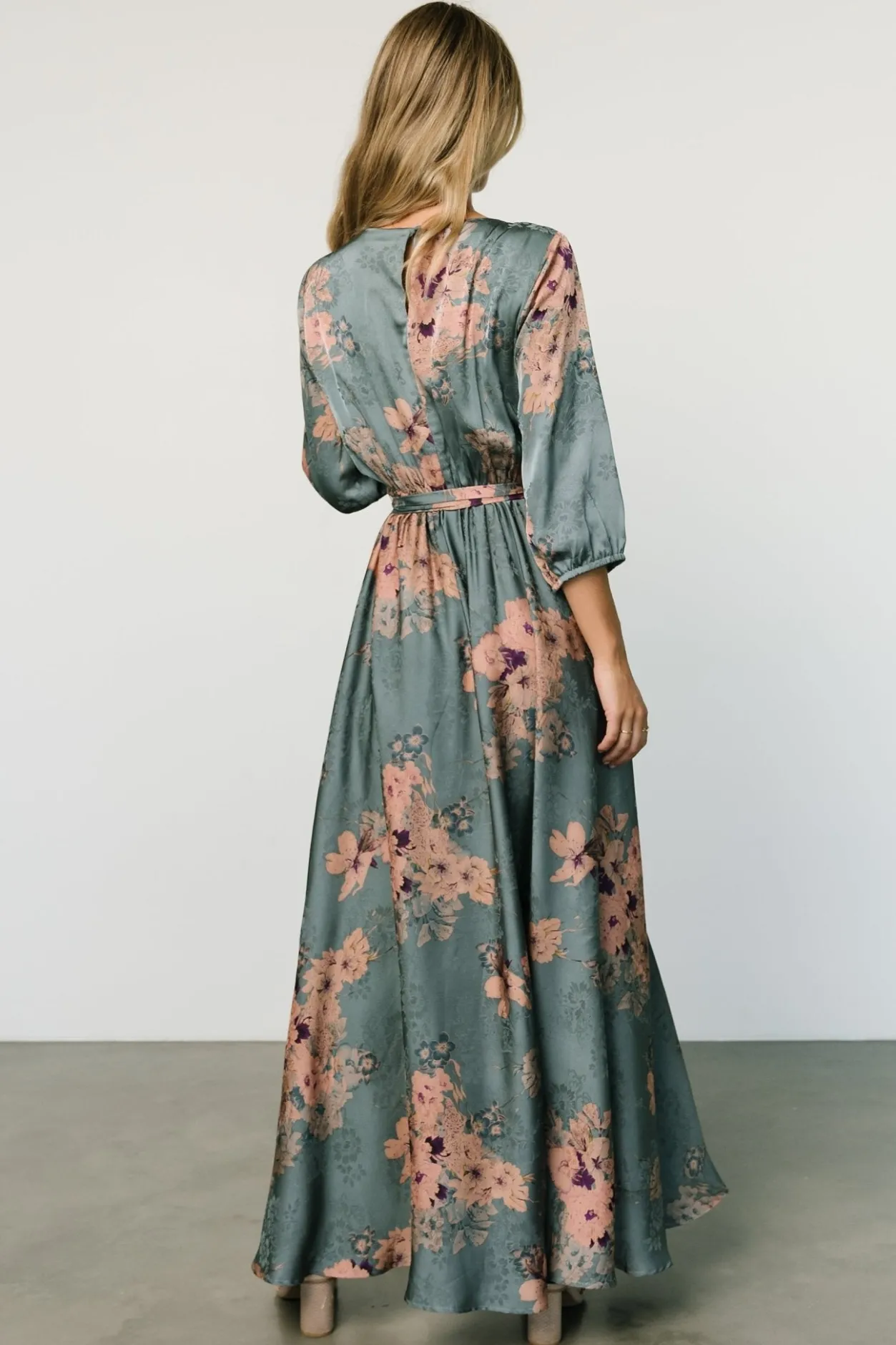 Sale Baltic Born Paula Satin Maxi Dress | Blue + Pink Multi Blue+PinkMulti