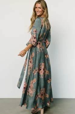 Sale Baltic Born Paula Satin Maxi Dress | Blue + Pink Multi Blue+PinkMulti