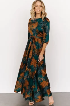 Online Baltic Born Paula Satin Maxi Dress | Jade Multi JadeMulti