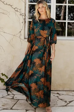 Online Baltic Born Paula Satin Maxi Dress | Jade Multi JadeMulti