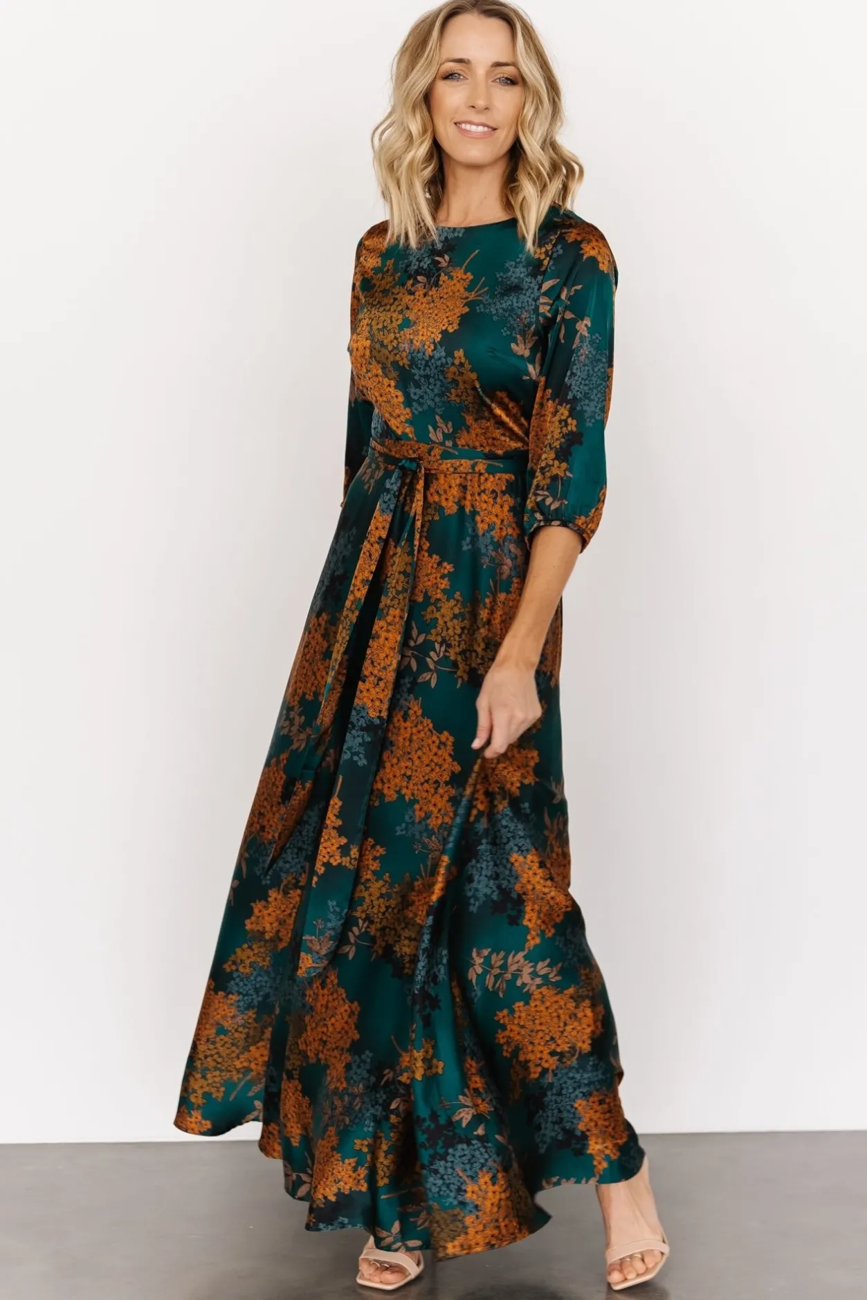 Online Baltic Born Paula Satin Maxi Dress | Jade Multi JadeMulti
