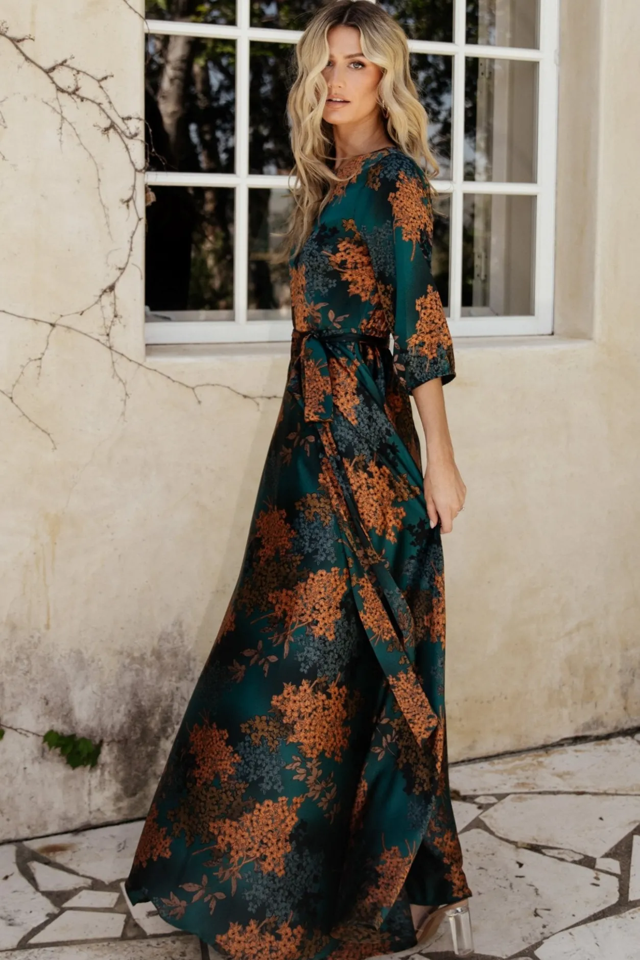 Online Baltic Born Paula Satin Maxi Dress | Jade Multi JadeMulti