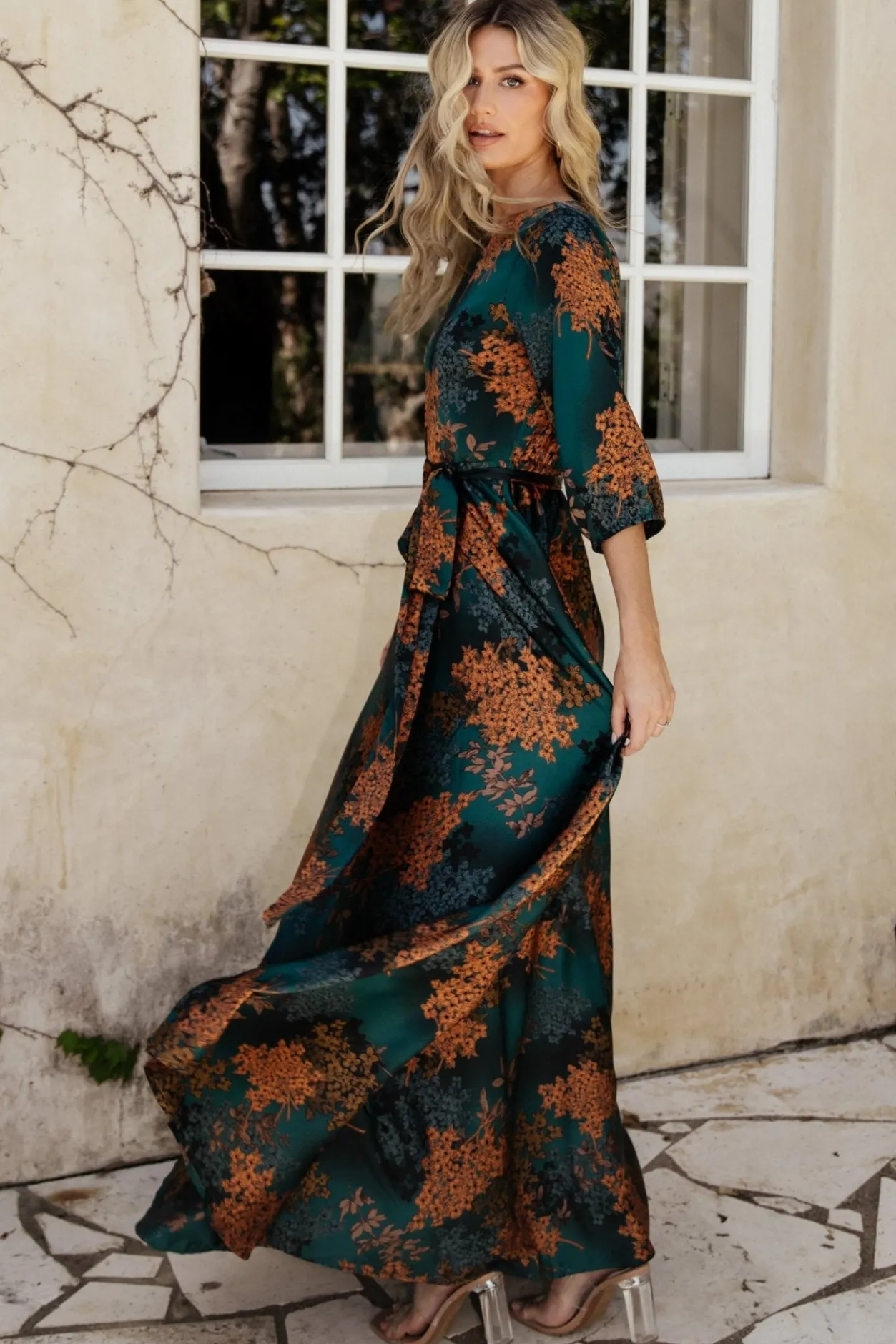 Online Baltic Born Paula Satin Maxi Dress | Jade Multi JadeMulti