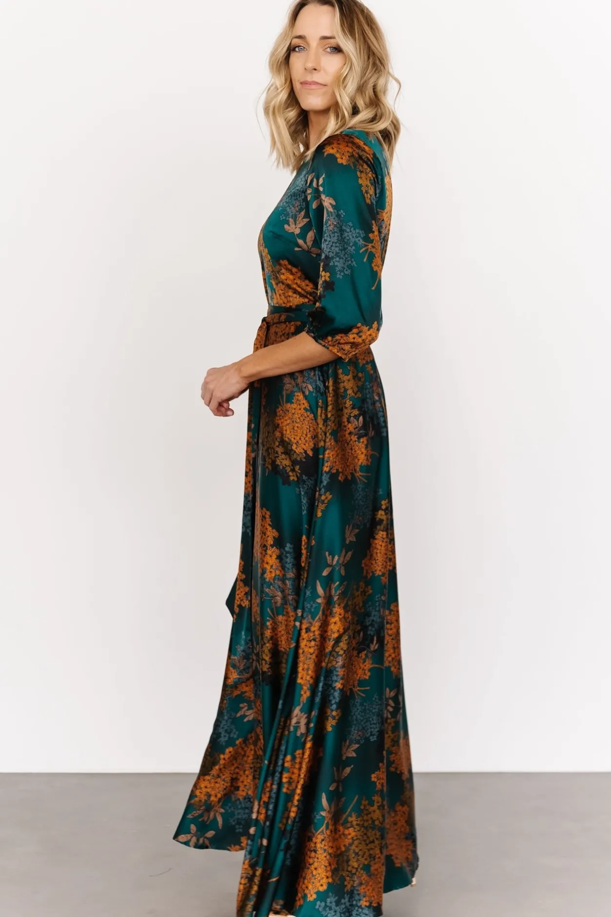 Online Baltic Born Paula Satin Maxi Dress | Jade Multi JadeMulti