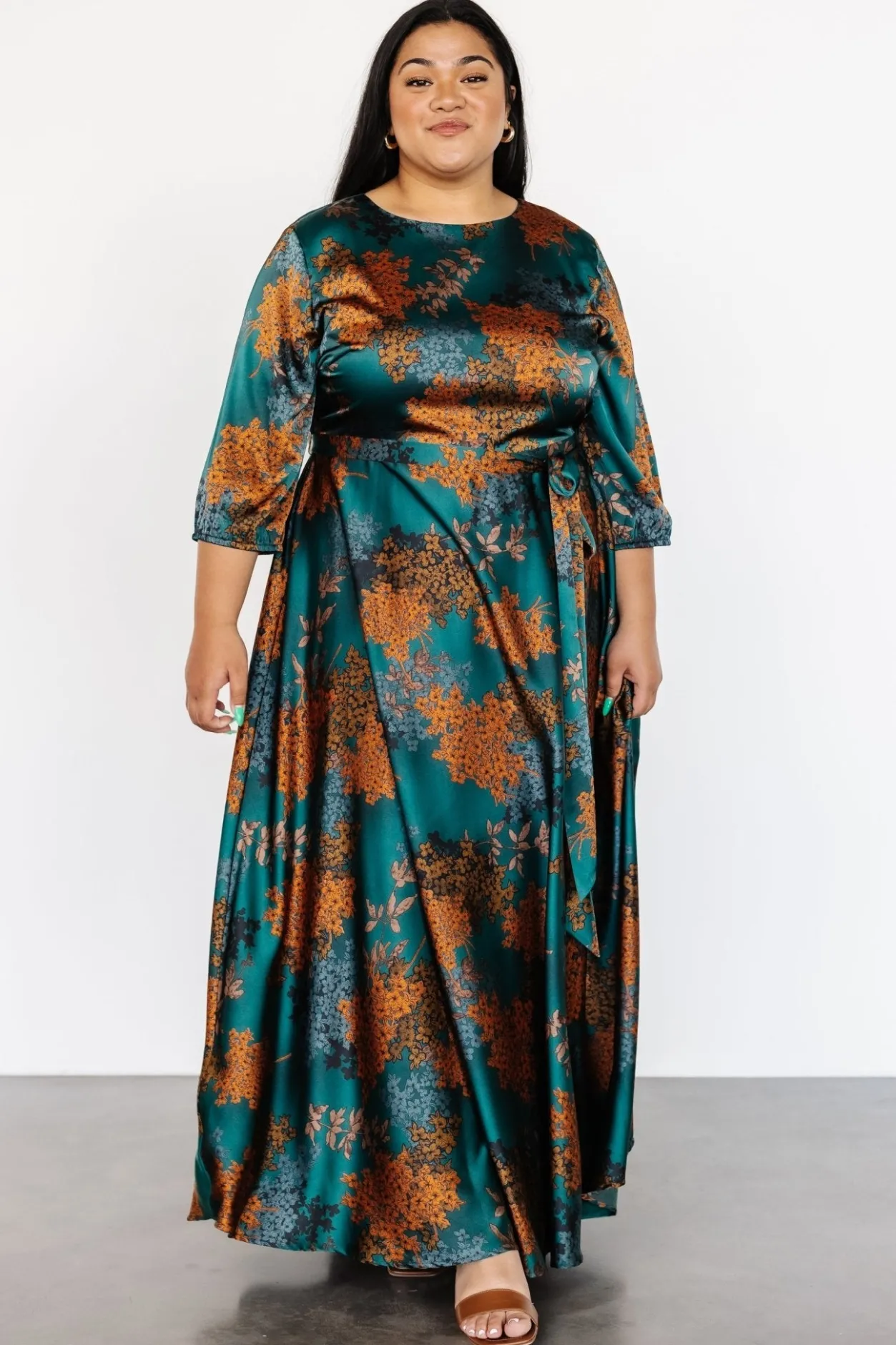 Online Baltic Born Paula Satin Maxi Dress | Jade Multi JadeMulti