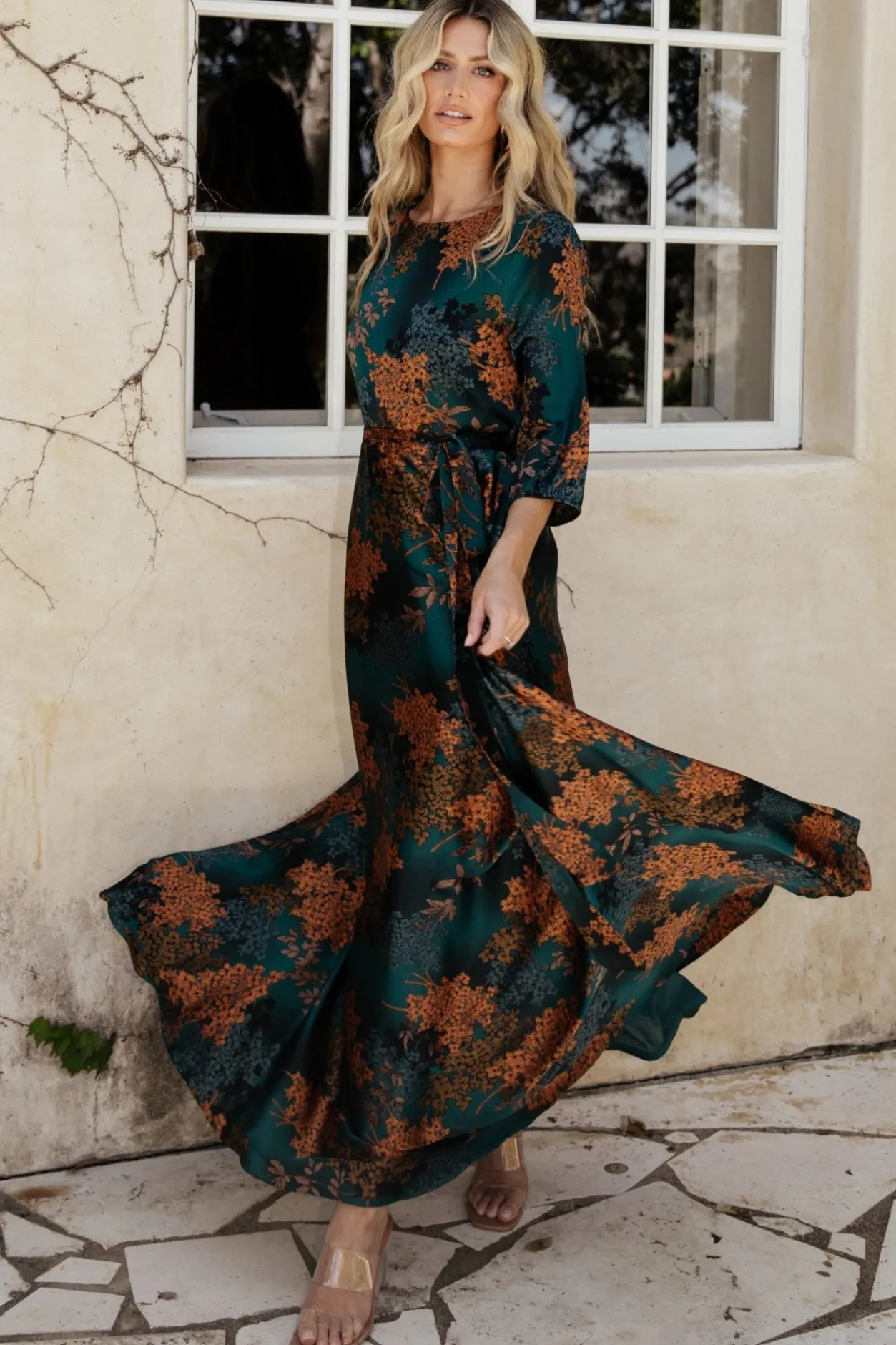 Online Baltic Born Paula Satin Maxi Dress | Jade Multi JadeMulti