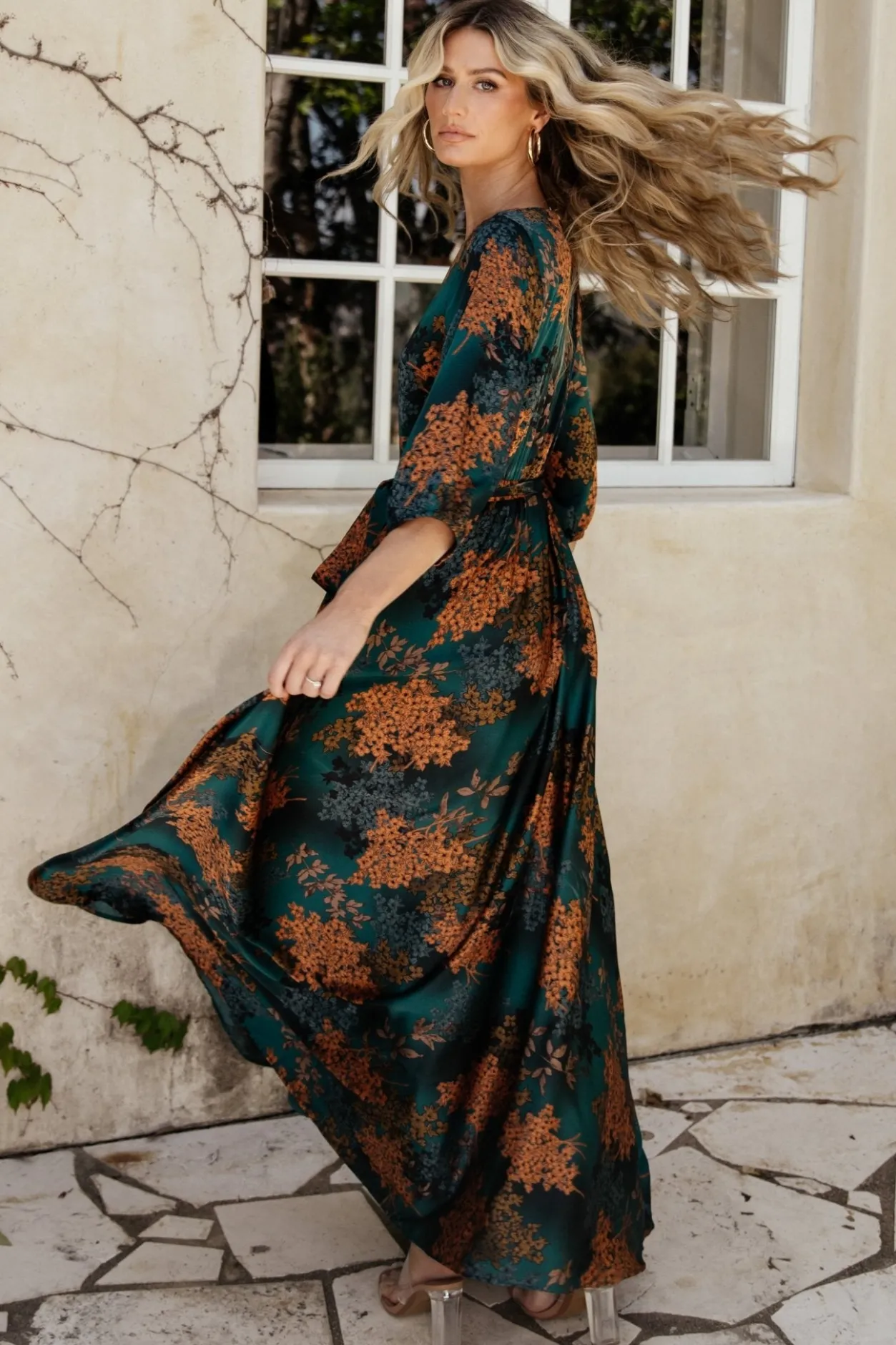 Online Baltic Born Paula Satin Maxi Dress | Jade Multi JadeMulti