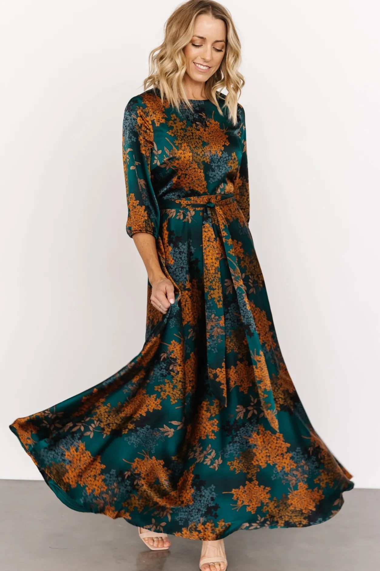 Online Baltic Born Paula Satin Maxi Dress | Jade Multi JadeMulti