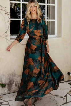 Online Baltic Born Paula Satin Maxi Dress | Jade Multi JadeMulti