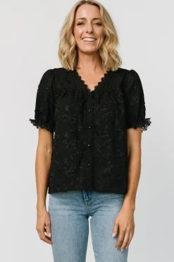 Discount Baltic Born Pauline Embossed Top | Black