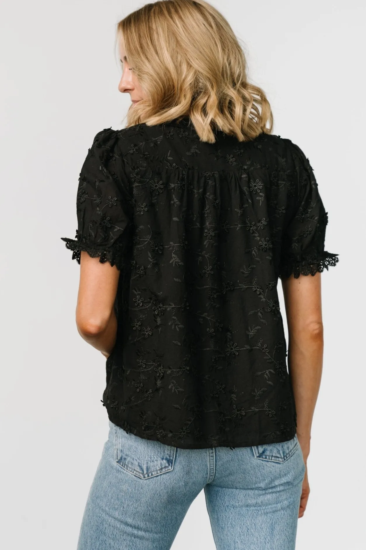 Discount Baltic Born Pauline Embossed Top | Black