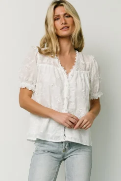 Sale Baltic Born Pauline Embossed Top | Off White OffWhite