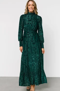New Baltic Born Penelope Velvet Maxi Dress | Emerald
