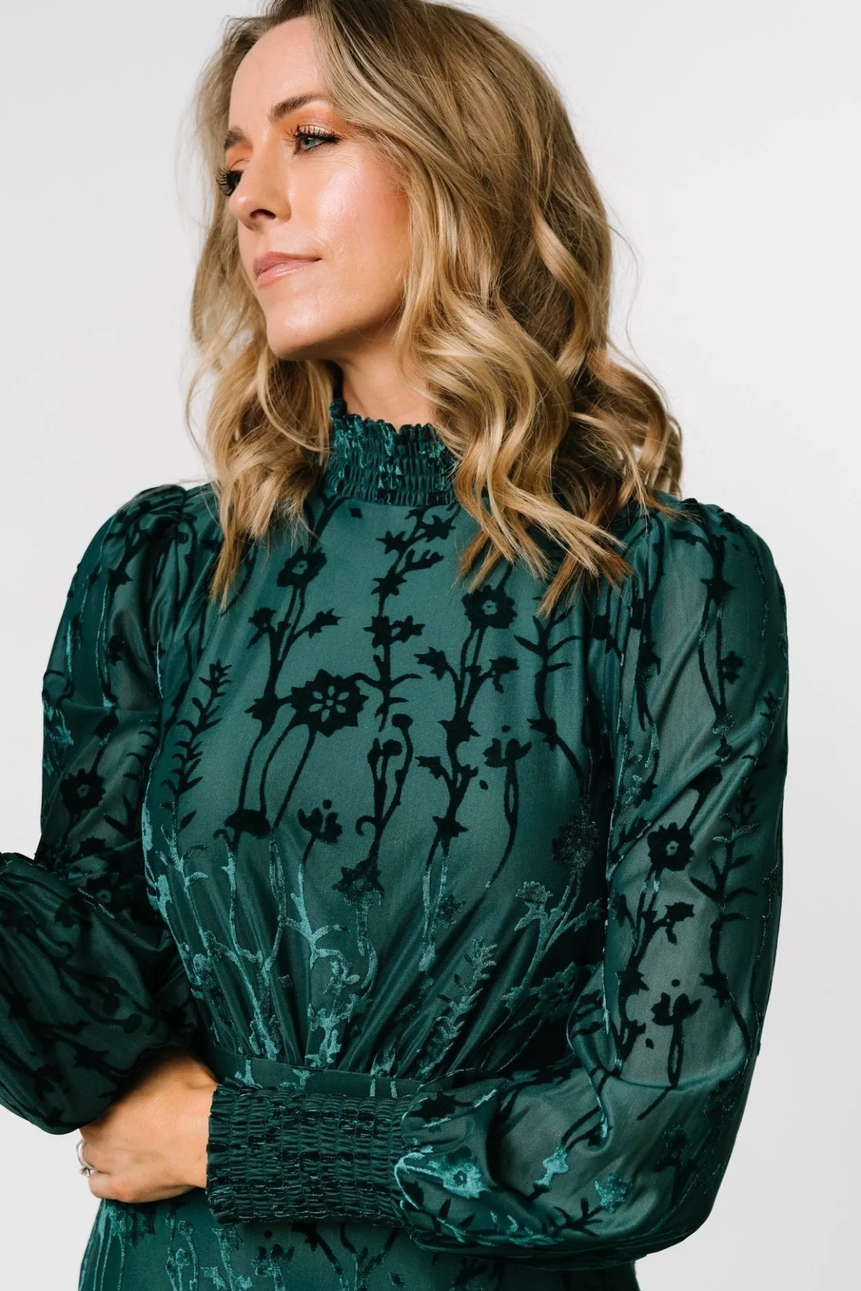 New Baltic Born Penelope Velvet Maxi Dress | Emerald