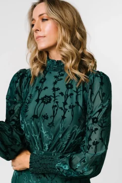 New Baltic Born Penelope Velvet Maxi Dress | Emerald