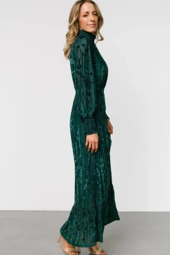New Baltic Born Penelope Velvet Maxi Dress | Emerald