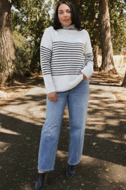 Outlet Baltic Born Pennington Turtleneck Sweater | Cream Multi Stripe CreamMultiStripe