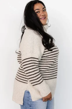 Outlet Baltic Born Pennington Turtleneck Sweater | Cream Multi Stripe CreamMultiStripe