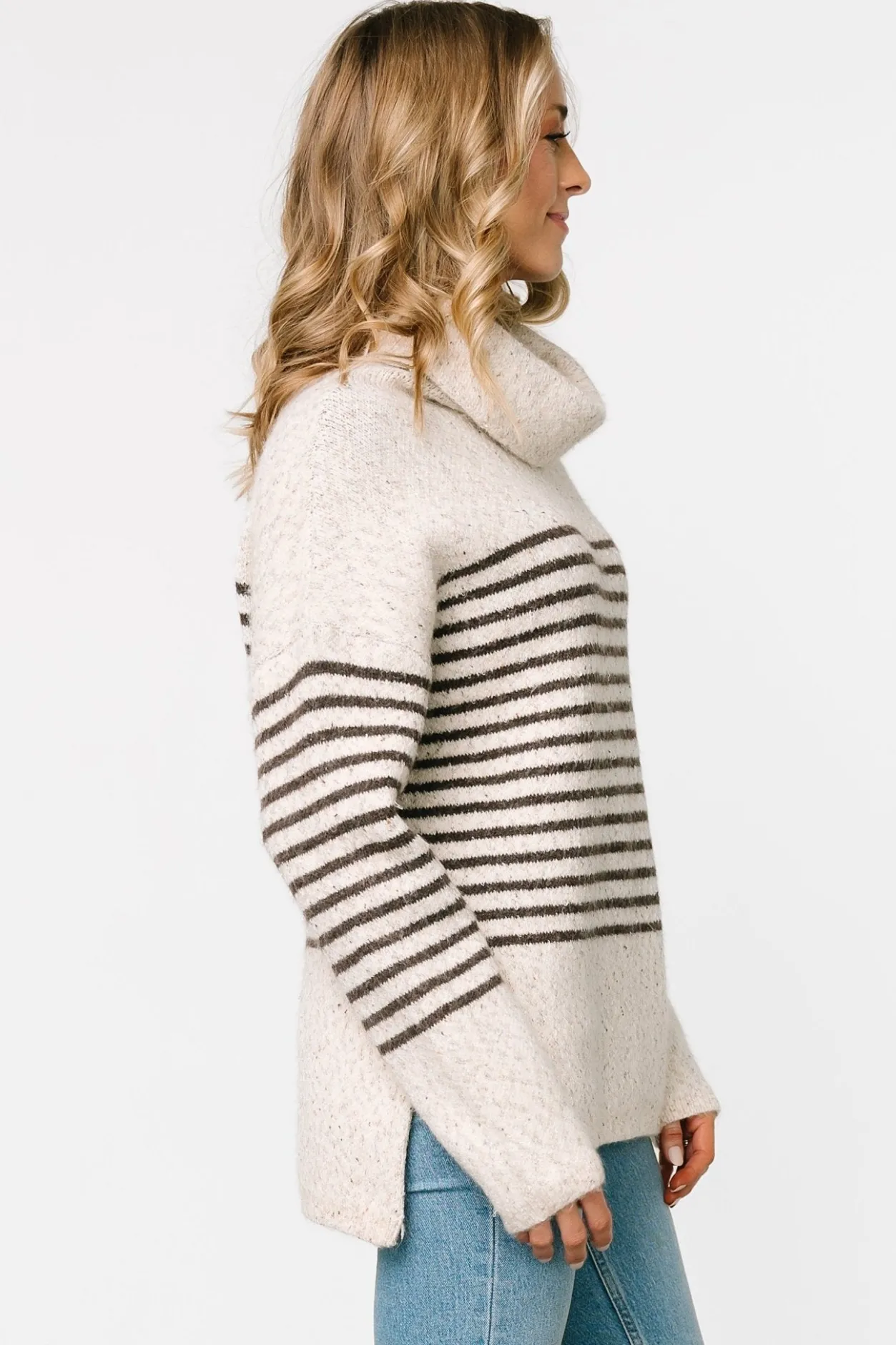 Outlet Baltic Born Pennington Turtleneck Sweater | Cream Multi Stripe CreamMultiStripe