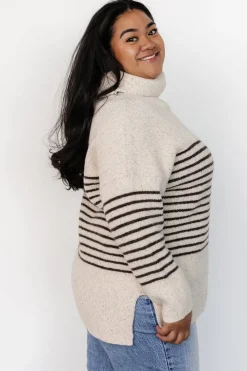 Outlet Baltic Born Pennington Turtleneck Sweater | Cream Multi Stripe CreamMultiStripe