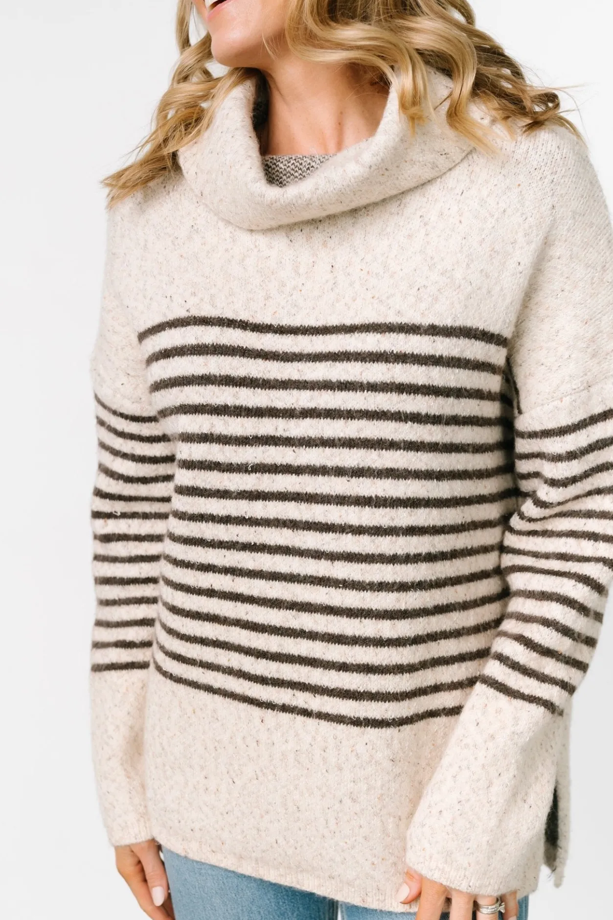 Outlet Baltic Born Pennington Turtleneck Sweater | Cream Multi Stripe CreamMultiStripe