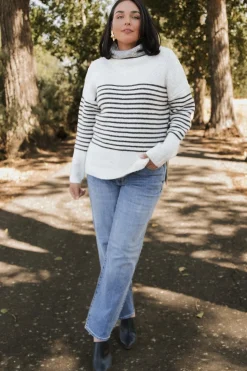 Outlet Baltic Born Pennington Turtleneck Sweater | Cream Multi Stripe CreamMultiStripe