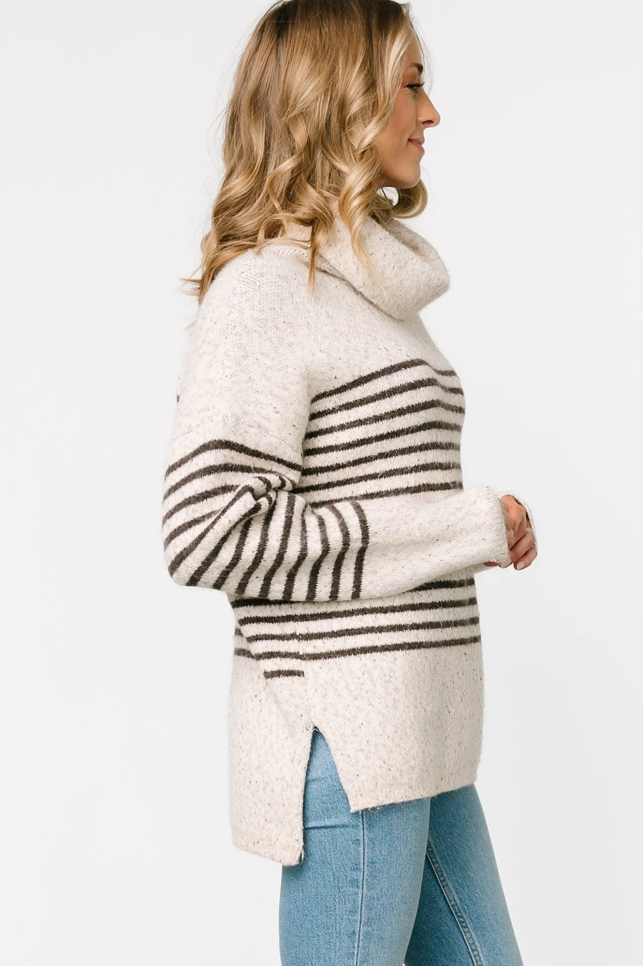 Outlet Baltic Born Pennington Turtleneck Sweater | Cream Multi Stripe CreamMultiStripe