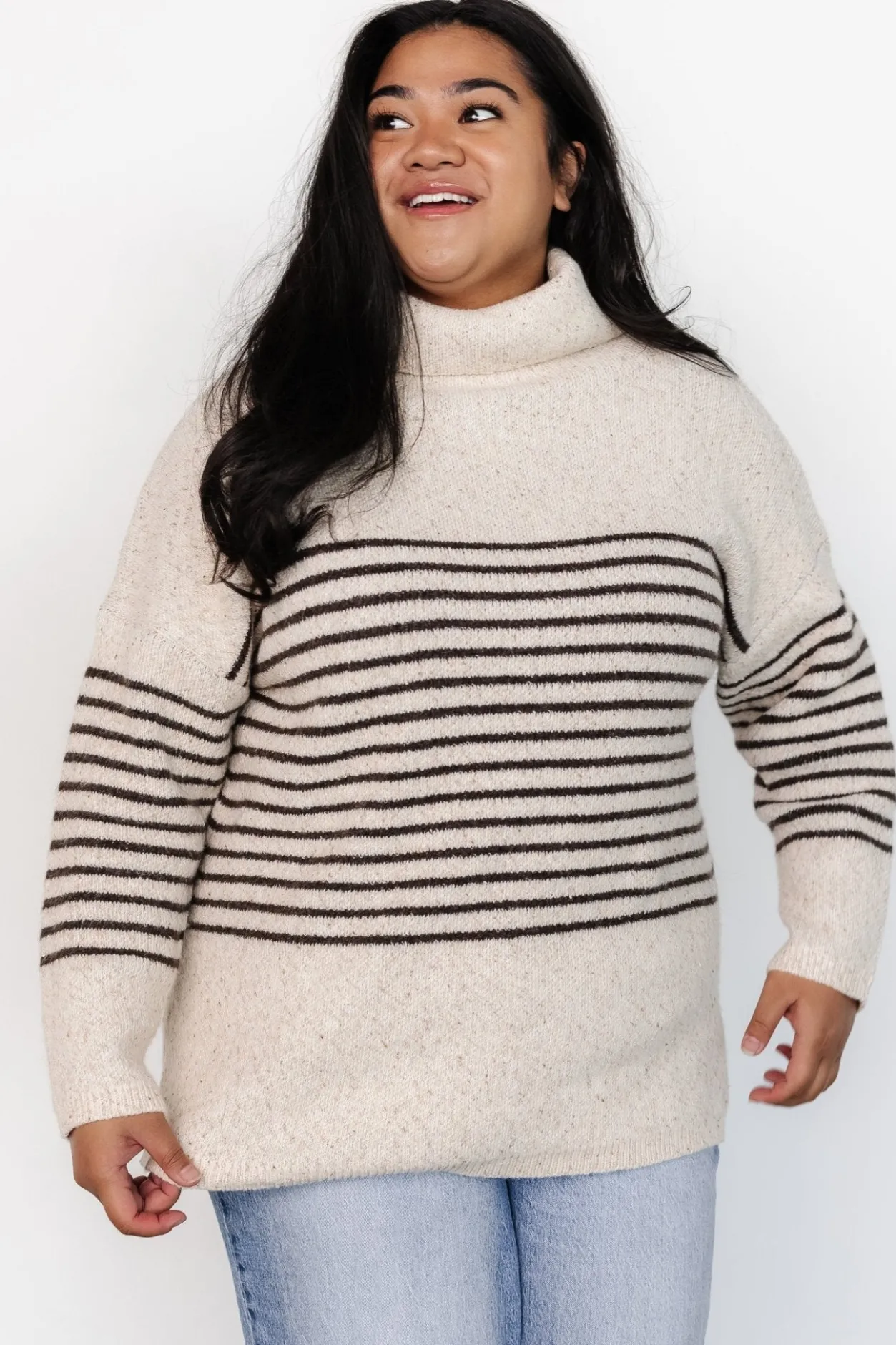 Outlet Baltic Born Pennington Turtleneck Sweater | Cream Multi Stripe CreamMultiStripe