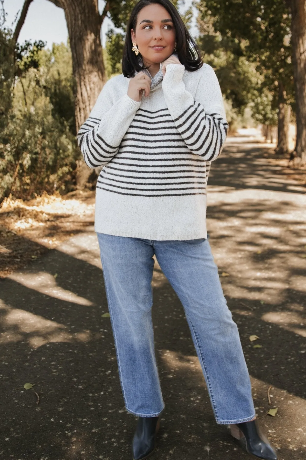 Outlet Baltic Born Pennington Turtleneck Sweater | Cream Multi Stripe CreamMultiStripe