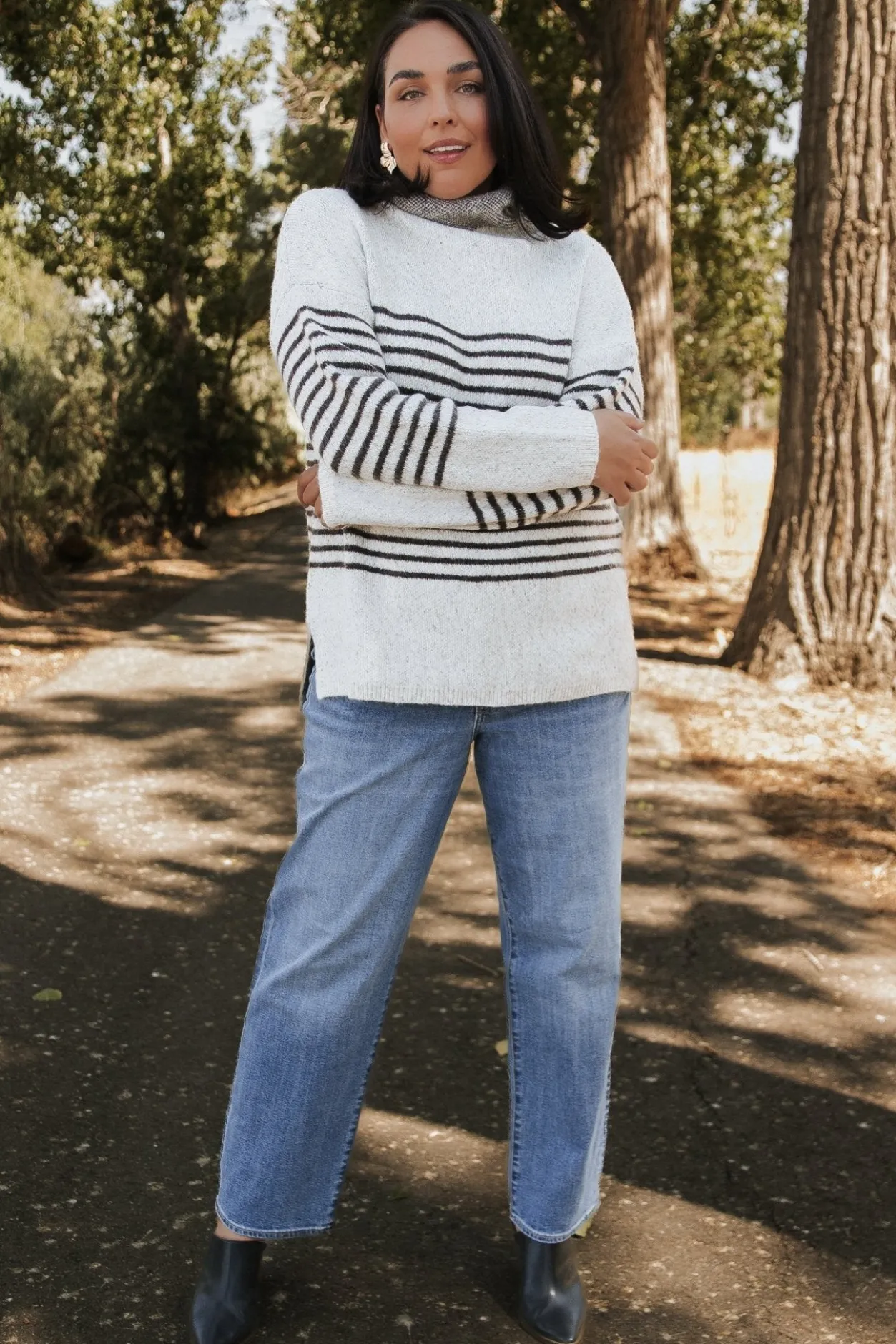 Outlet Baltic Born Pennington Turtleneck Sweater | Cream Multi Stripe CreamMultiStripe
