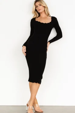 Sale Baltic Born Percy Scalloped Midi Dress | Black