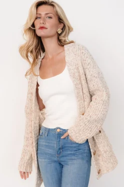 New Baltic Born Phillis Chunky Knit Cardigan | Oatmeal Multi OatmealMulti