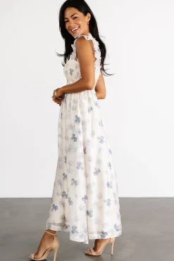 Outlet Baltic Born Phoebe Midi Dress | Cream + Blue Floral Cream+BlueFloral