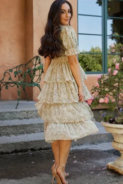 Clearance Baltic Born Pia Tiered Midi Dress | Light Sage Floral LightSageFloral