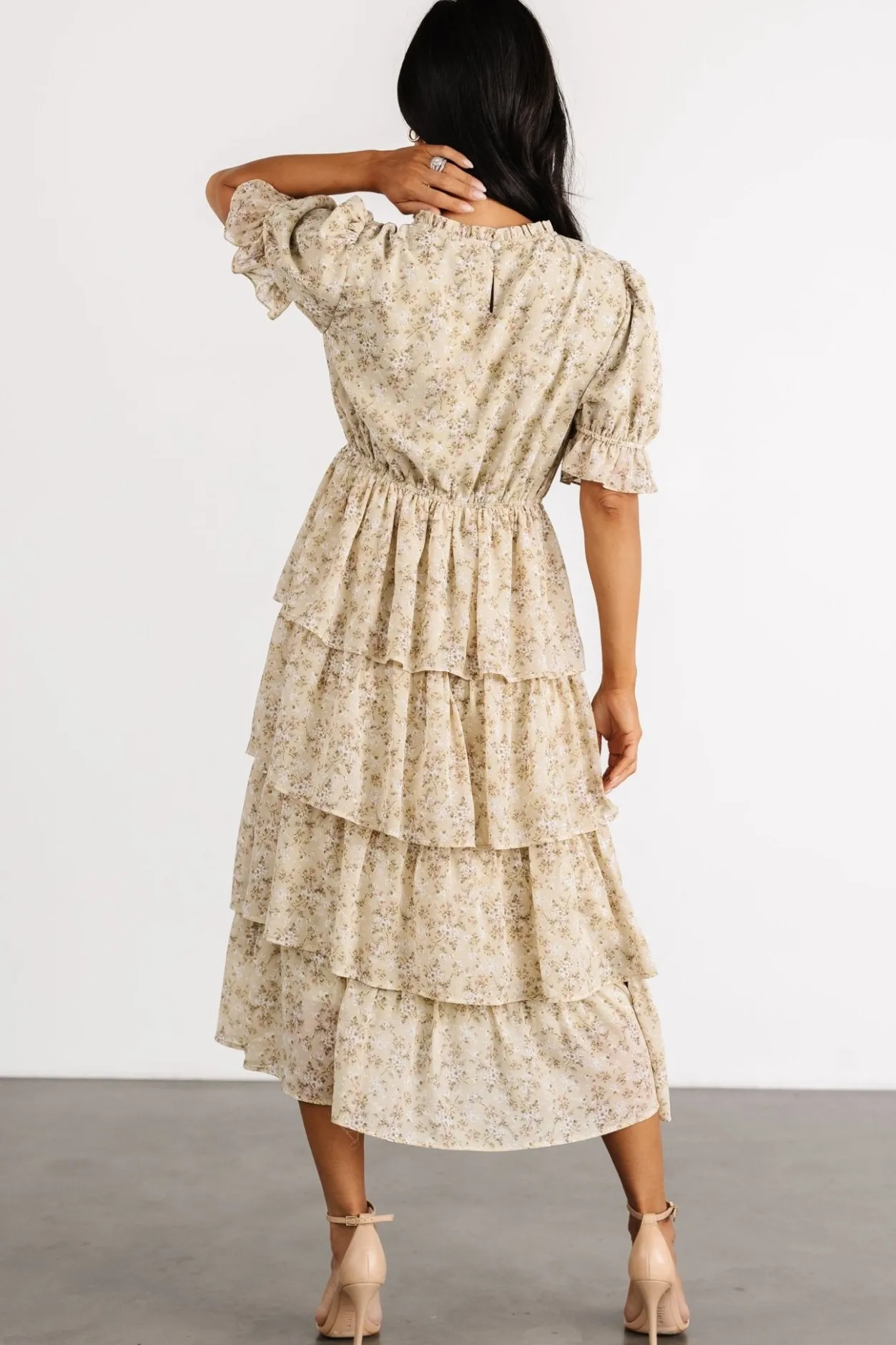 Clearance Baltic Born Pia Tiered Midi Dress | Light Sage Floral LightSageFloral