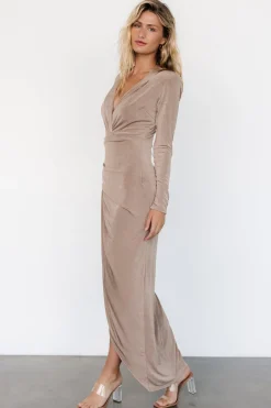 Online Baltic Born Pierce Shimmer Gown | Dusty Mocha DustyMocha