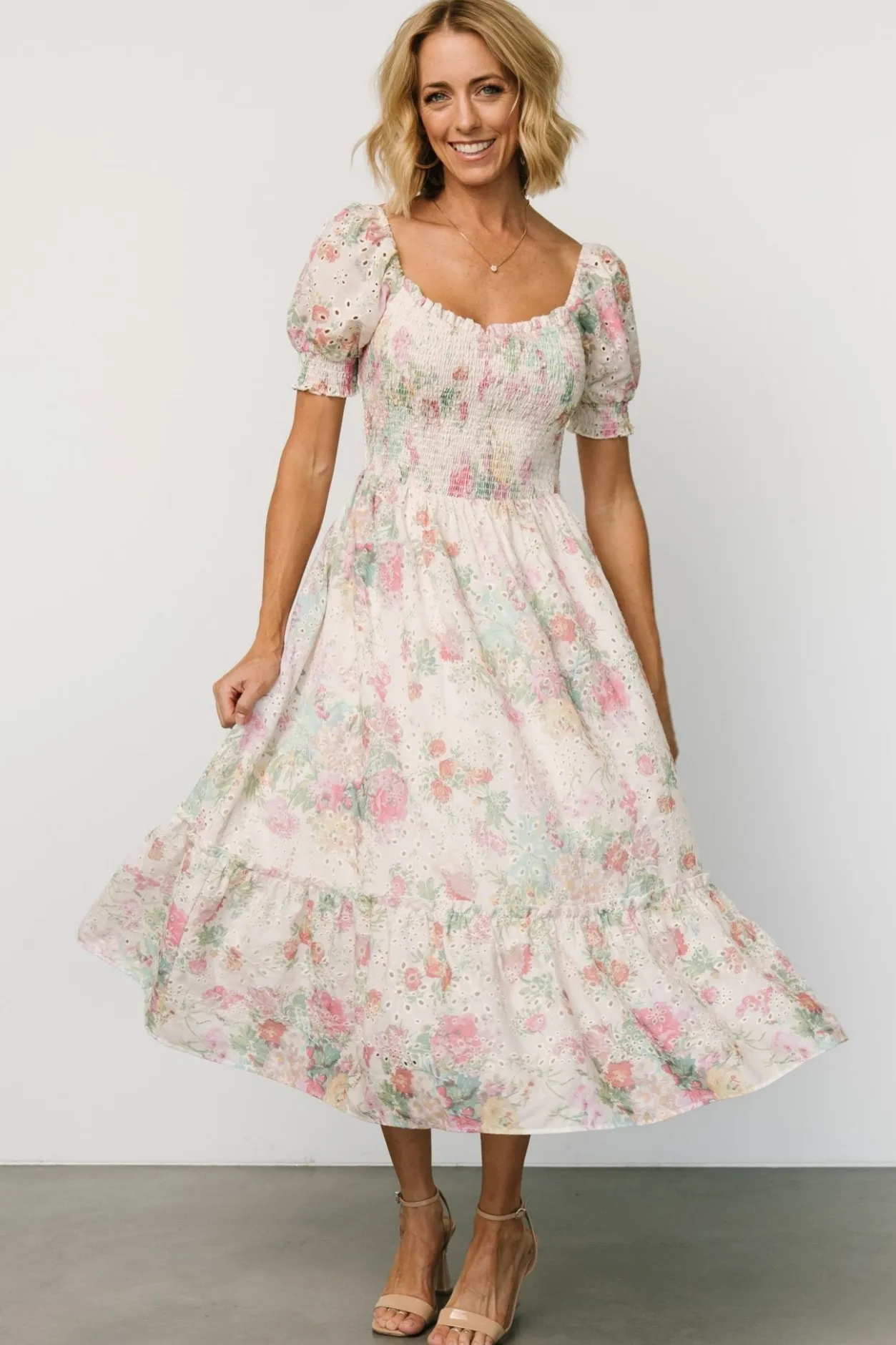 Fashion Baltic Born Piper Eyelet Midi Dress | Vintage Floral VintageFloral