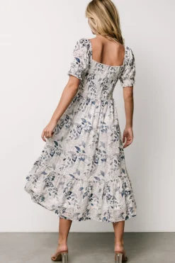 Discount Baltic Born Piper Eyelet Midi Dress | Off White + Blue Floral OffWhite+BlueFloral