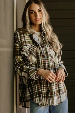 Sale Baltic Born Polson Plaid Shacket | Ivory Multi IvoryMulti