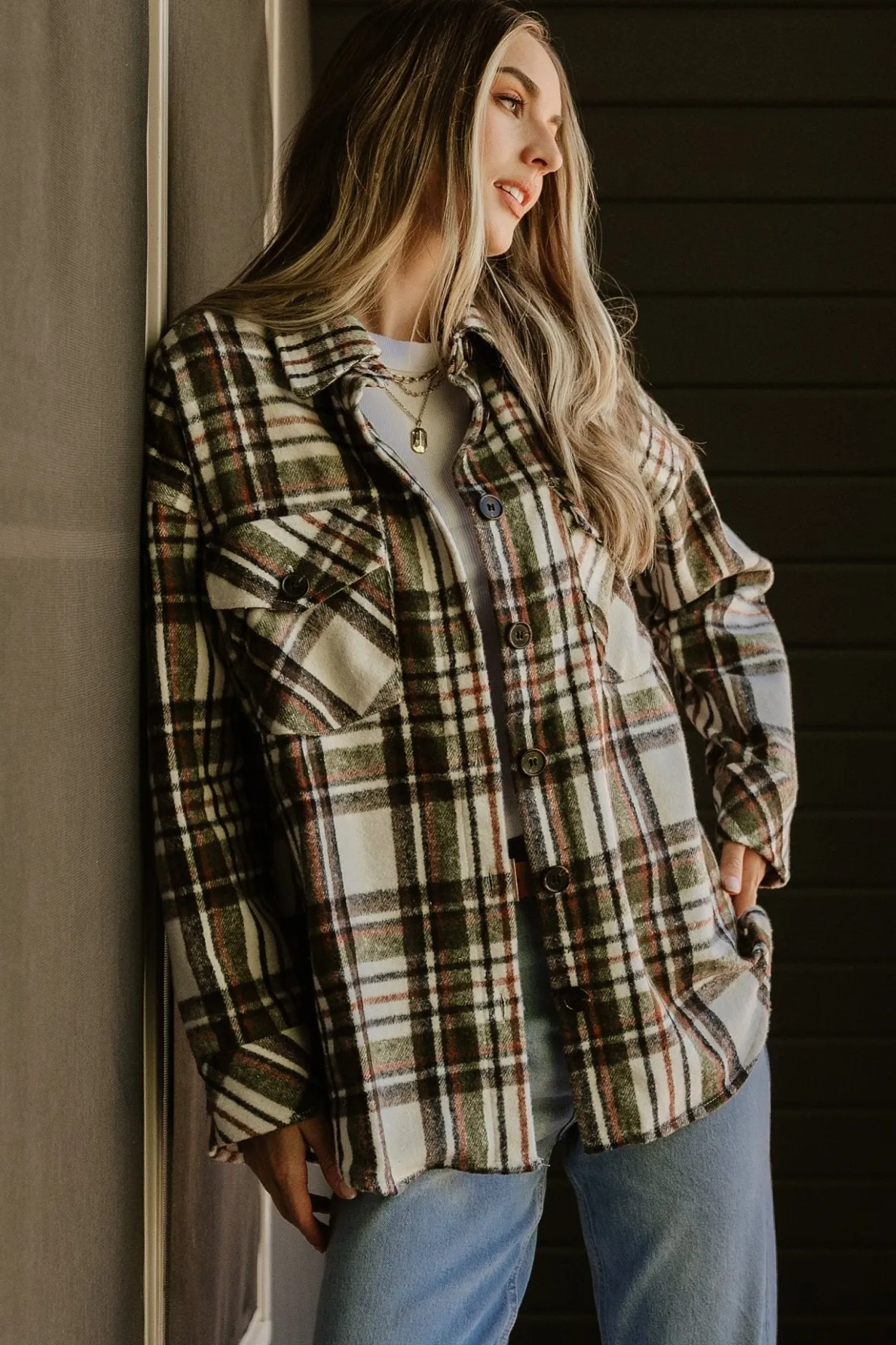 Sale Baltic Born Polson Plaid Shacket | Ivory Multi IvoryMulti