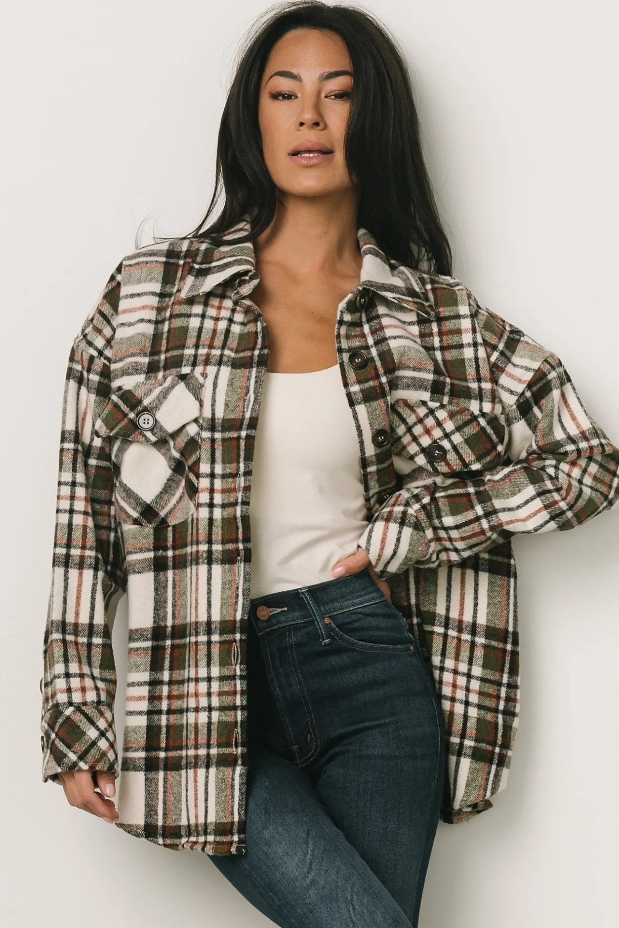 Sale Baltic Born Polson Plaid Shacket | Ivory Multi IvoryMulti
