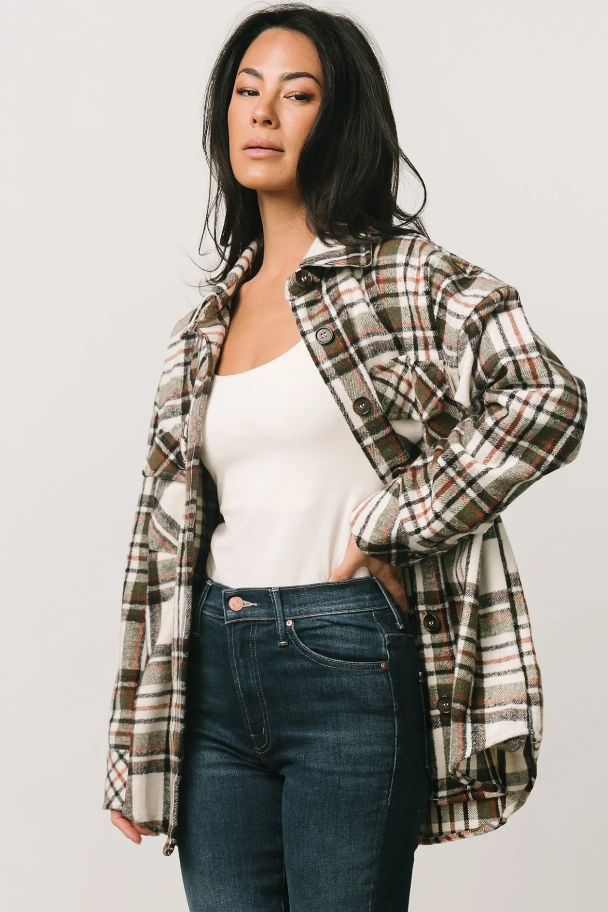 Sale Baltic Born Polson Plaid Shacket | Ivory Multi IvoryMulti