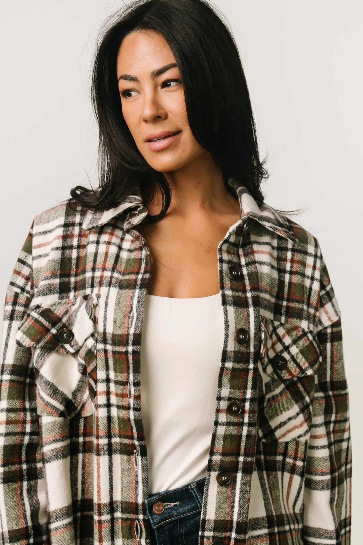 Sale Baltic Born Polson Plaid Shacket | Ivory Multi IvoryMulti