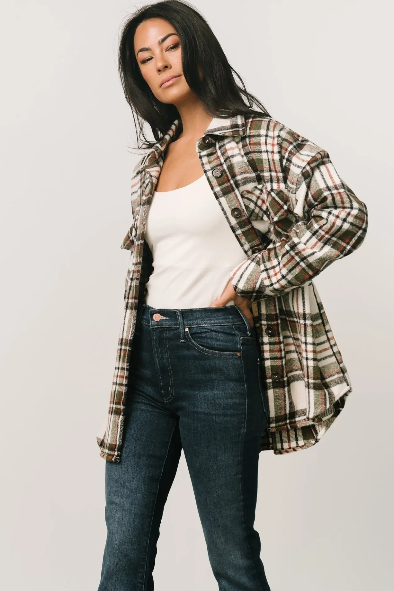 Sale Baltic Born Polson Plaid Shacket | Ivory Multi IvoryMulti