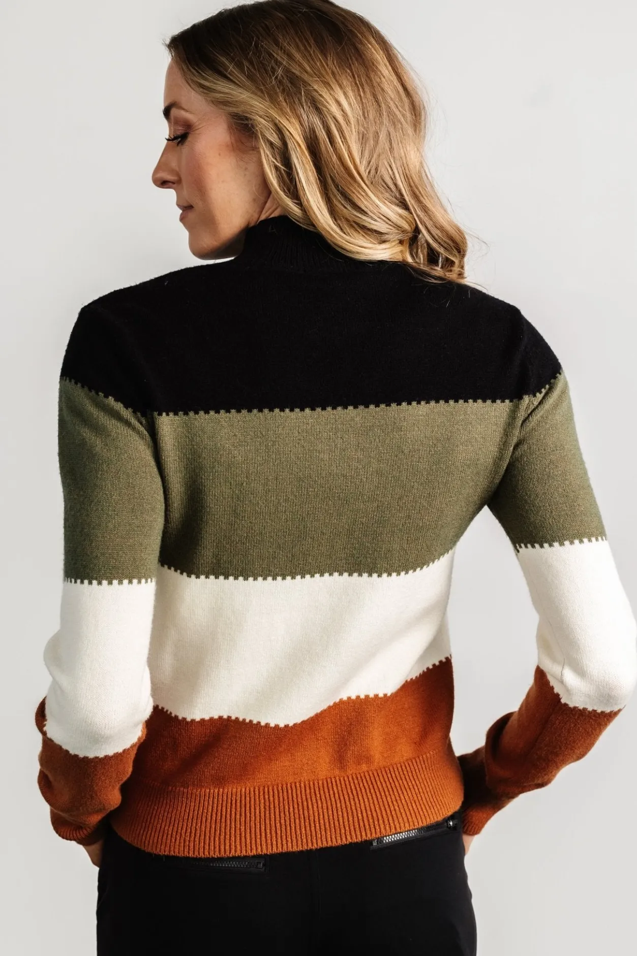 Outlet Baltic Born Porter Color Block Sweater | Black Multi BlackMulti