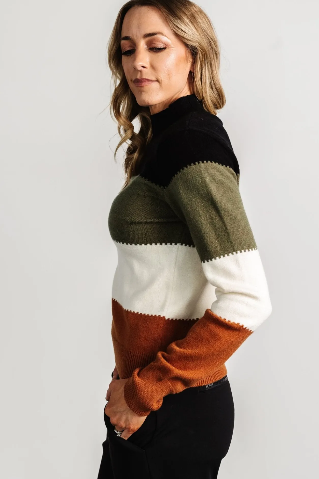 Outlet Baltic Born Porter Color Block Sweater | Black Multi BlackMulti